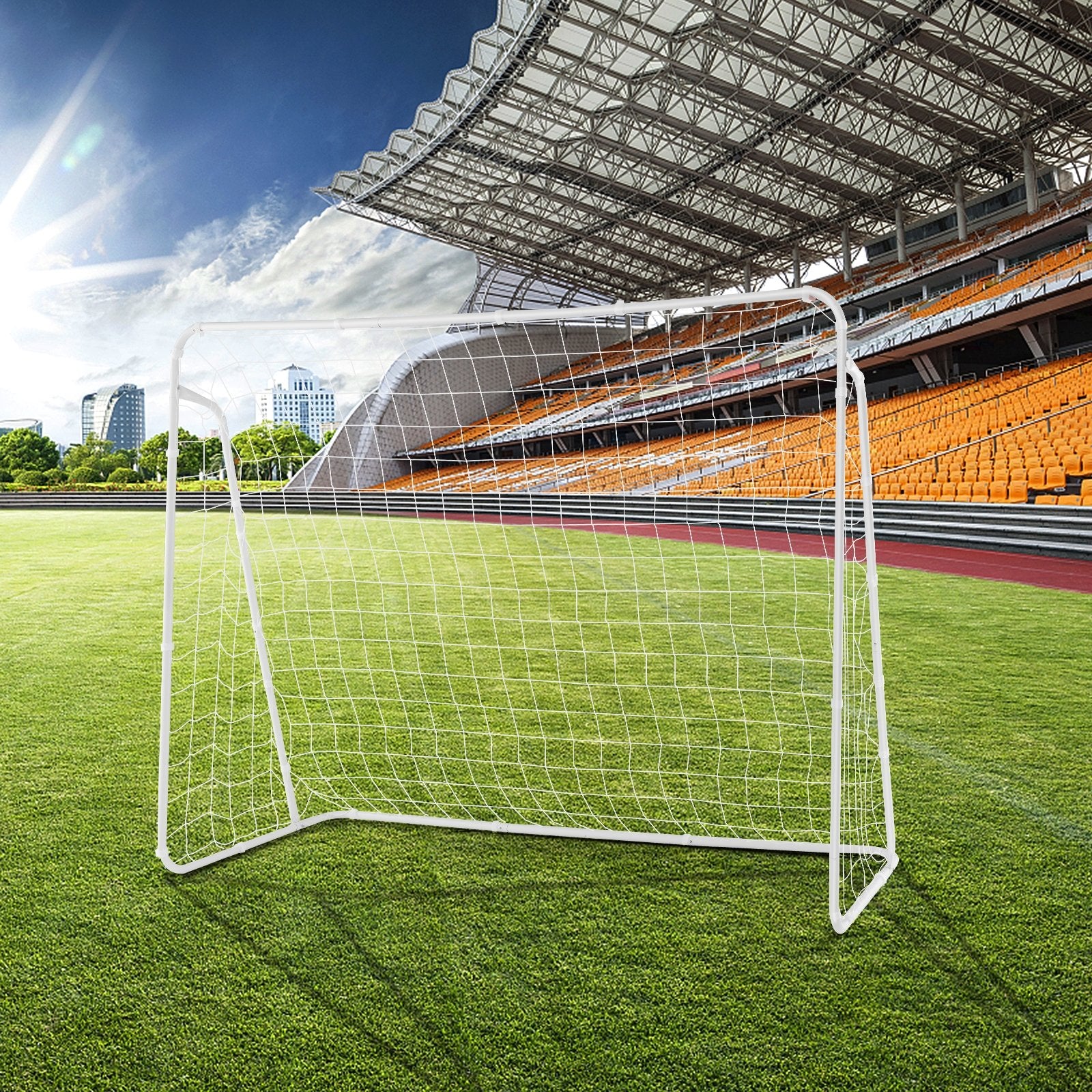 Soccer Goal for Backyard with Heavy Duty Frame and Ground Stakes, White Sport Equipments   at Gallery Canada