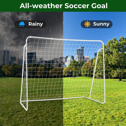 Soccer Goal for Backyard with Heavy Duty Frame and Ground Stakes, White Sport Equipments   at Gallery Canada