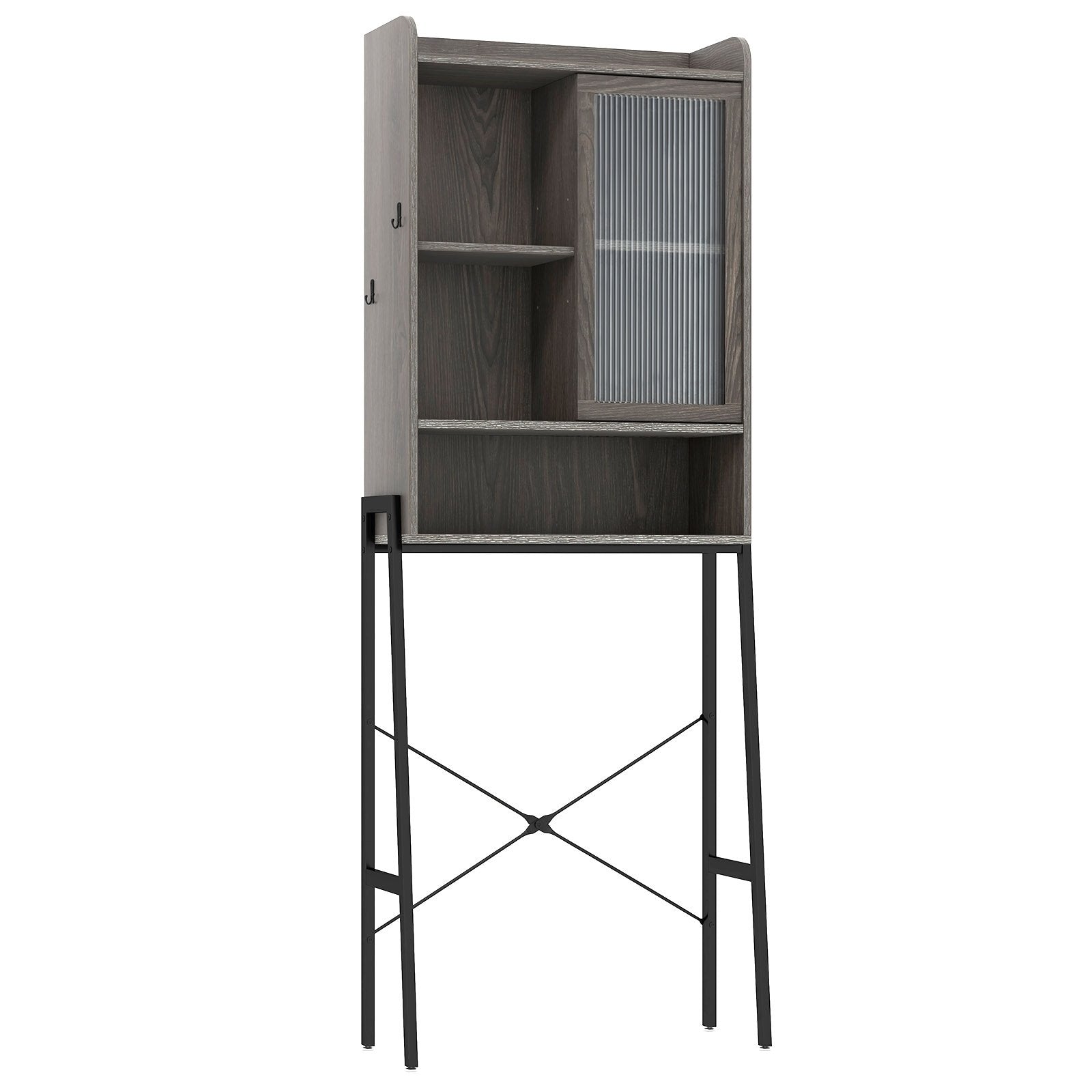 Over the Toilet Storage Cabinet with Sliding Acrylic Door and Adjustable Shelves, Gray Bathroom Etagere   at Gallery Canada