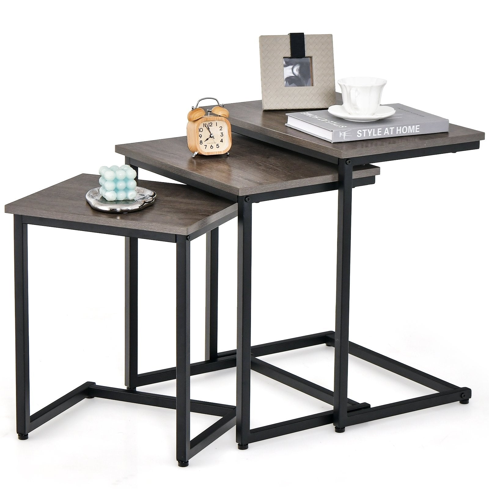 3 Pieces Multifunctional Coffee End Table Set, Oak End & Side Tables   at Gallery Canada