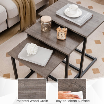 3 Pieces Multifunctional Coffee End Table Set, Oak End & Side Tables   at Gallery Canada