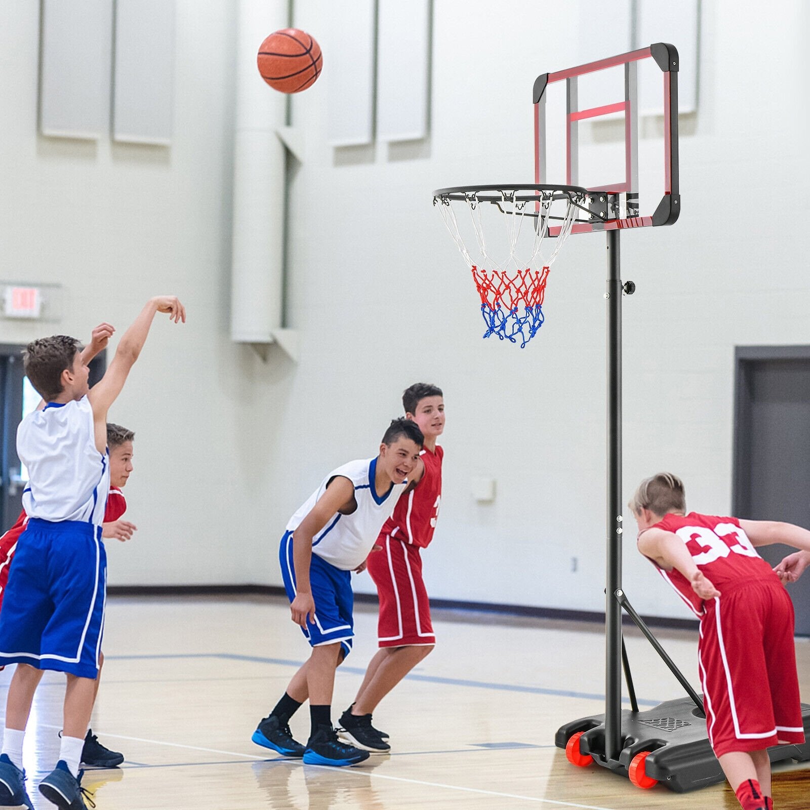 Basketball Hoop Stand 5 Feet-6.8 Feet Height Adjustable, Black Sport Equipments   at Gallery Canada