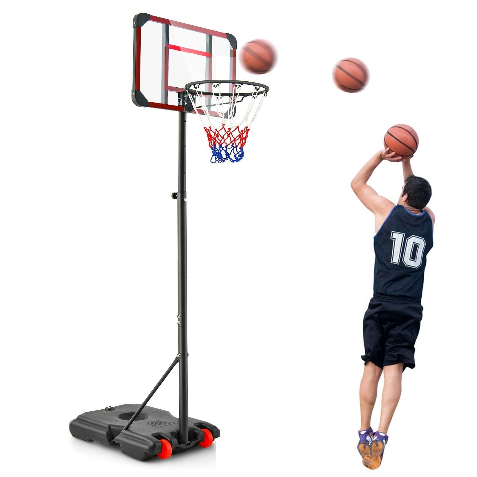 Basketball Hoop Stand 5 Feet-6.8 Feet Height Adjustable, Black Sport Equipments   at Gallery Canada