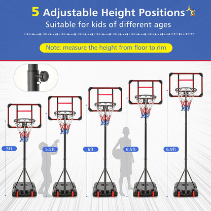 Basketball Hoop Stand 5 Feet-6.8 Feet Height Adjustable, Black Sport Equipments   at Gallery Canada