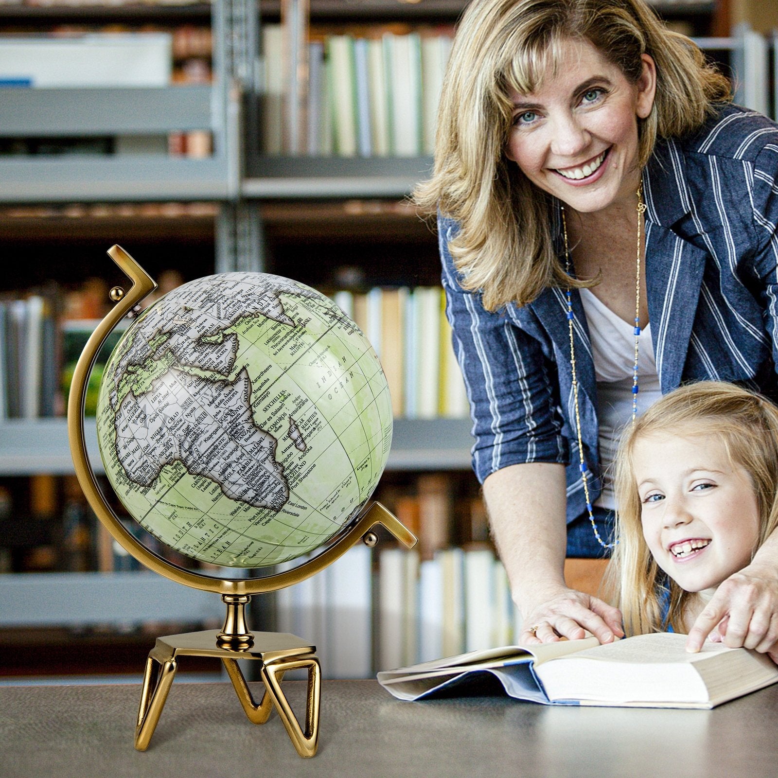 Educational Geographic 5/8/10 Inch World Globe with Triangle Metal Stand-10 inches Learning Toys   at Gallery Canada