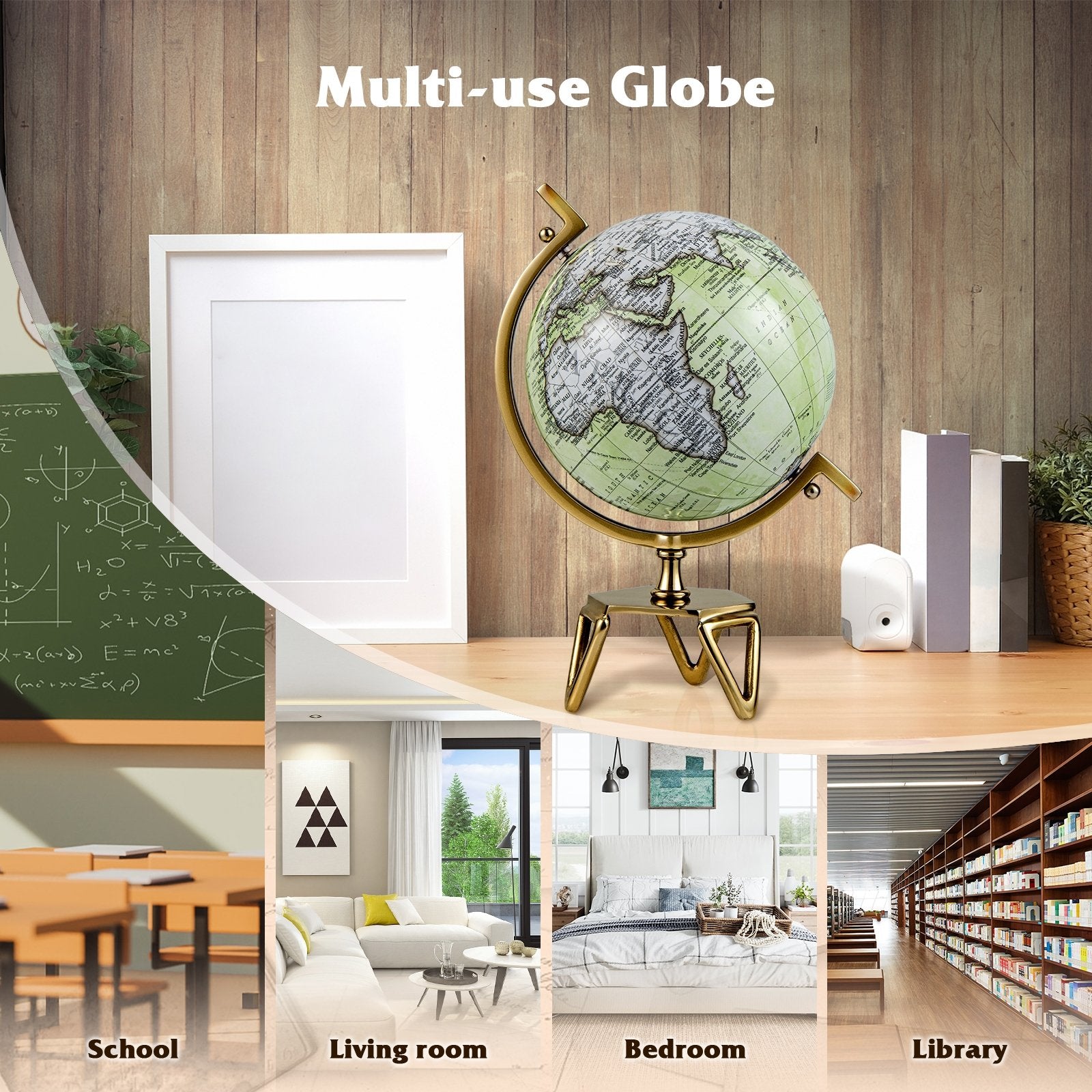 Educational Geographic 5/8/10 Inch World Globe with Triangle Metal Stand-10 inches Learning Toys   at Gallery Canada