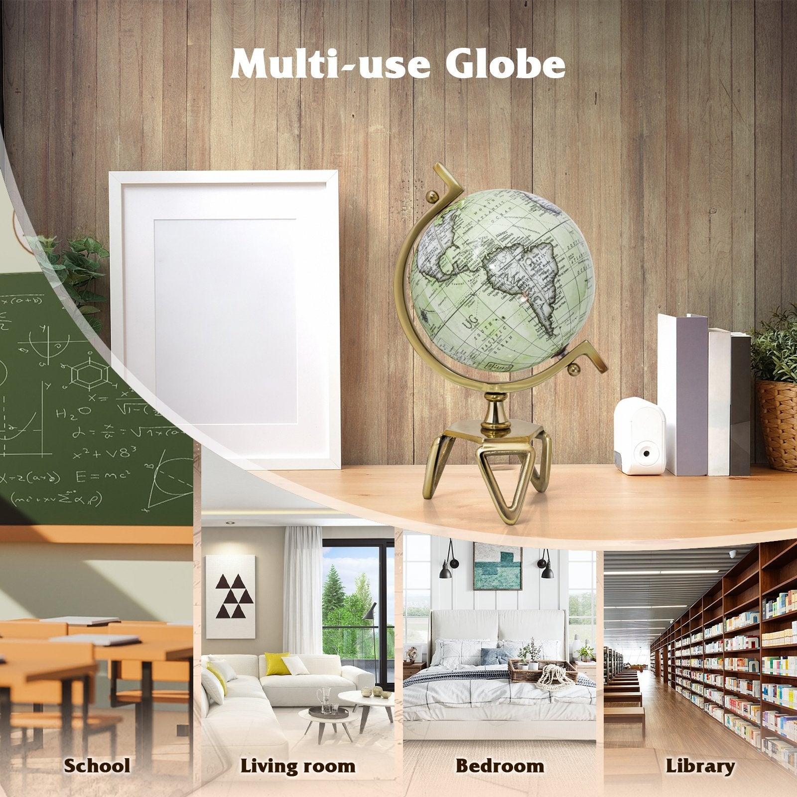 Educational Geographic 5/8/10 Inch World Globe with Triangle Metal Stand-8 inches Learning Toys   at Gallery Canada