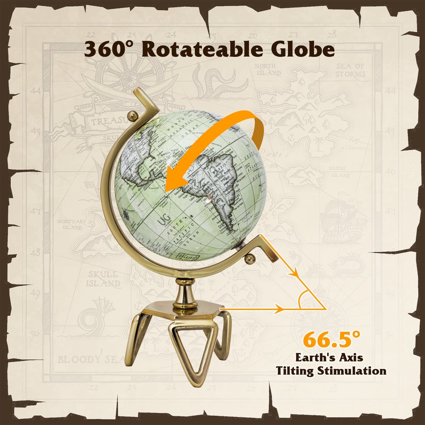 Educational Geographic 5/8/10 Inch World Globe with Triangle Metal Stand-8 inches Learning Toys   at Gallery Canada