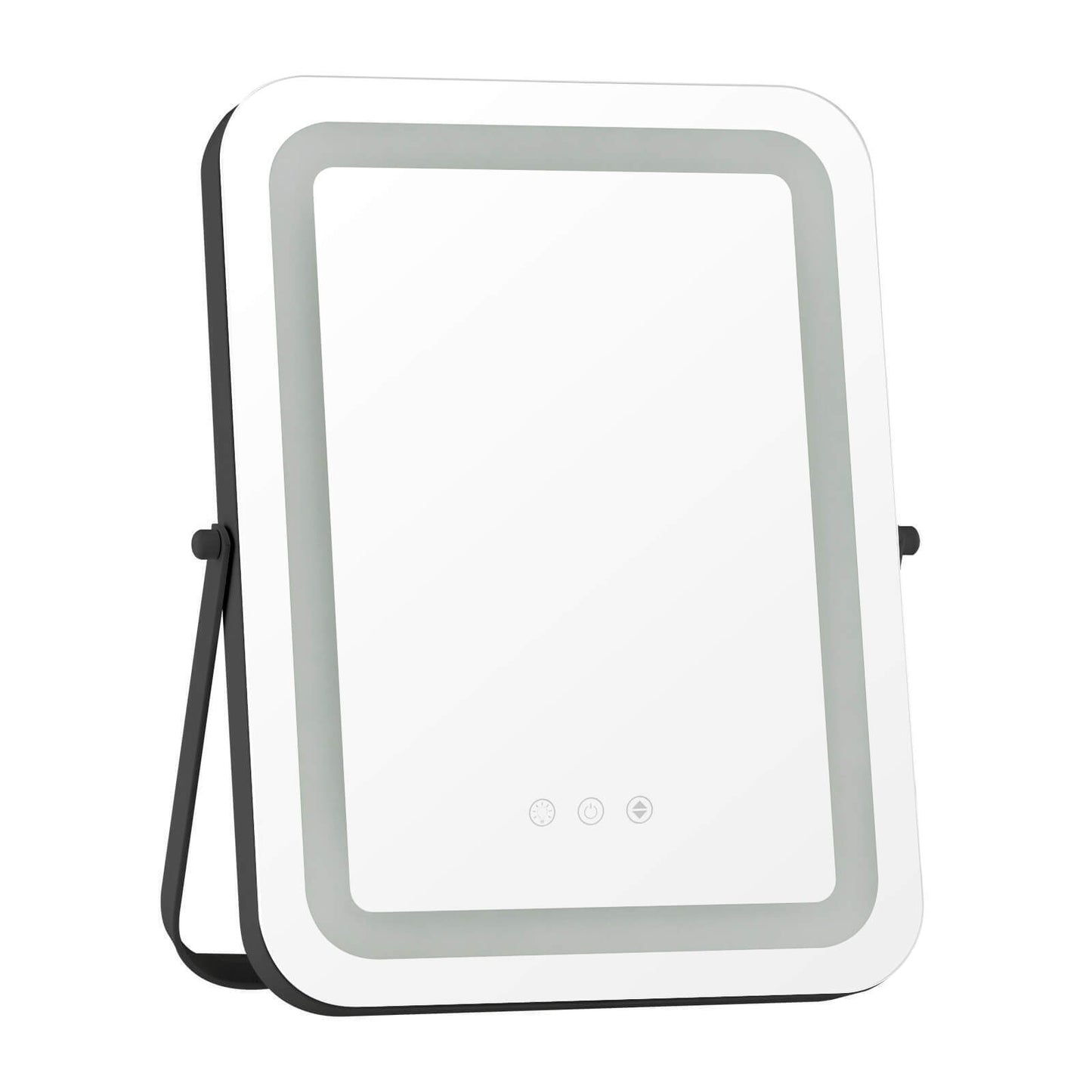 16 x 12 Inch Rectangular Vanity Makeup Mirror with 3 Color Dimmable Lighting, Black Mirrors Black  at Gallery Canada