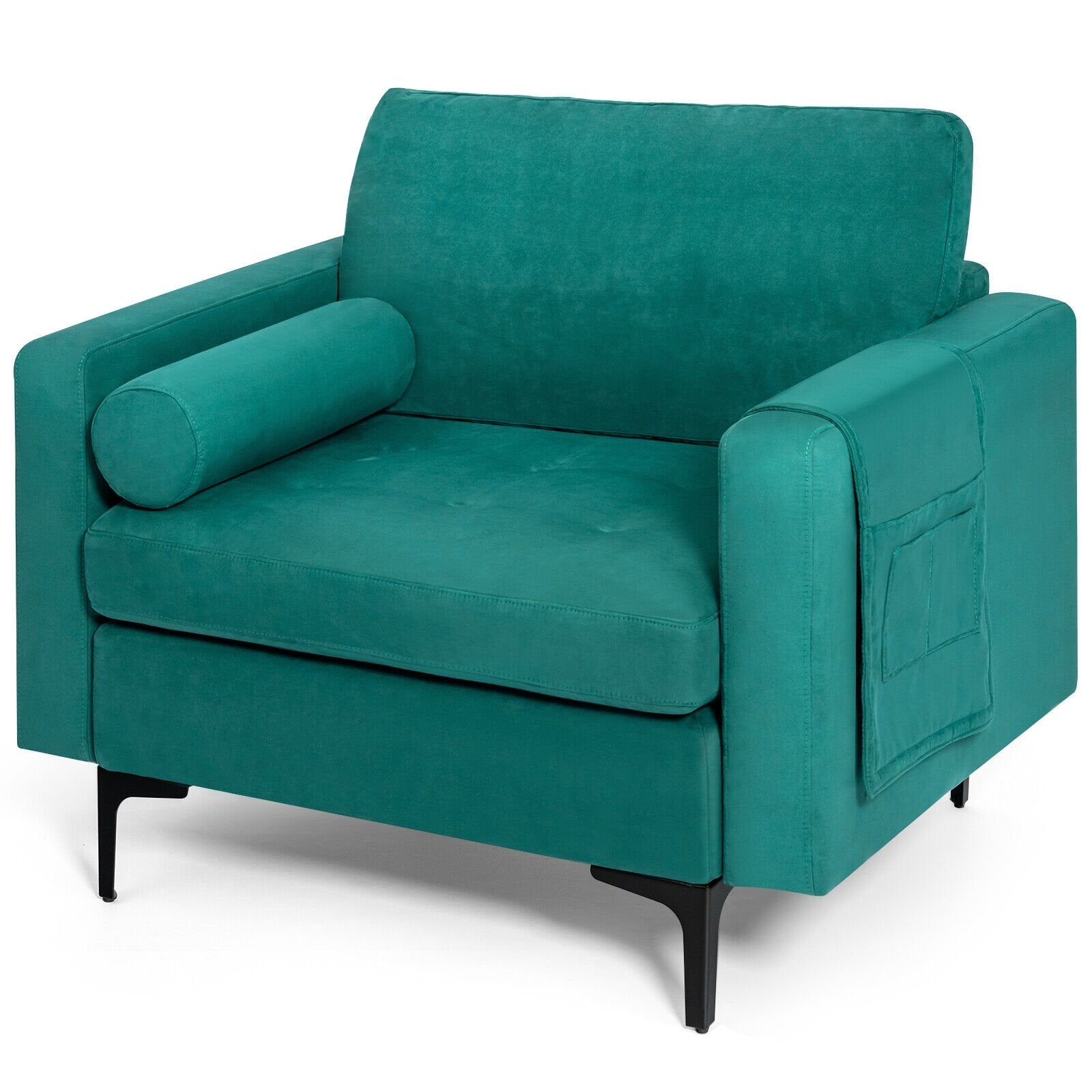 Modular 1/2/3/4-Seat L-Shaped Sectional Sofa Couch with Socket USB Port-1-Seat, Turquoise Accent Chairs   at Gallery Canada