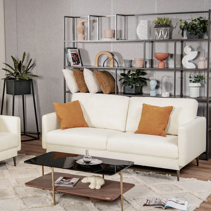 Modern Loveseat with Comfy Backrest Cushions, White Sofas & Loveseats   at Gallery Canada