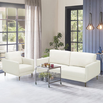 Modern Loveseat with Comfy Backrest Cushions, White Sofas & Loveseats   at Gallery Canada