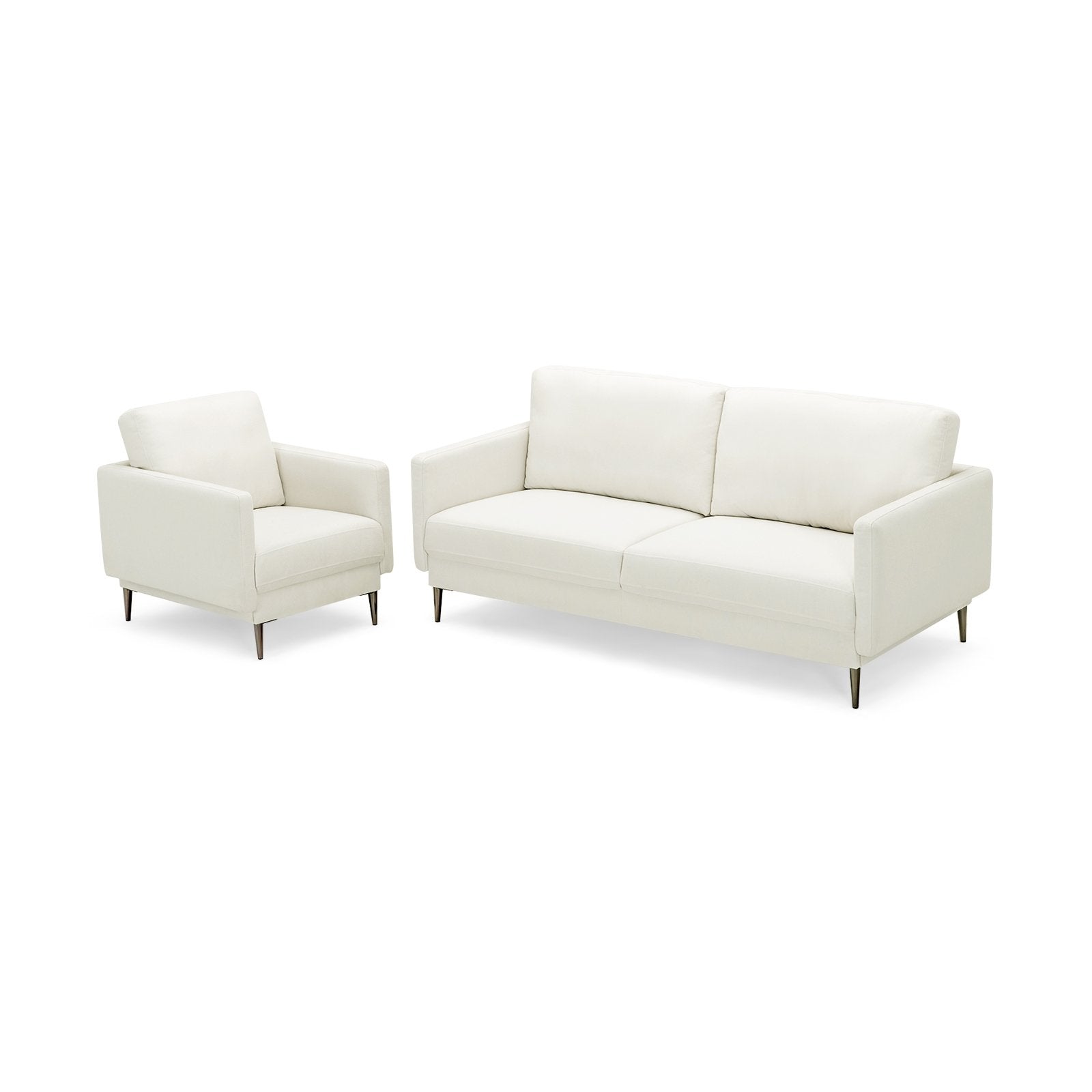 Modern Loveseat with Comfy Backrest Cushions, White Sofas & Loveseats   at Gallery Canada