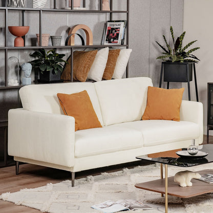 Modern Loveseat with Comfy Backrest Cushions, White Sofas & Loveseats   at Gallery Canada