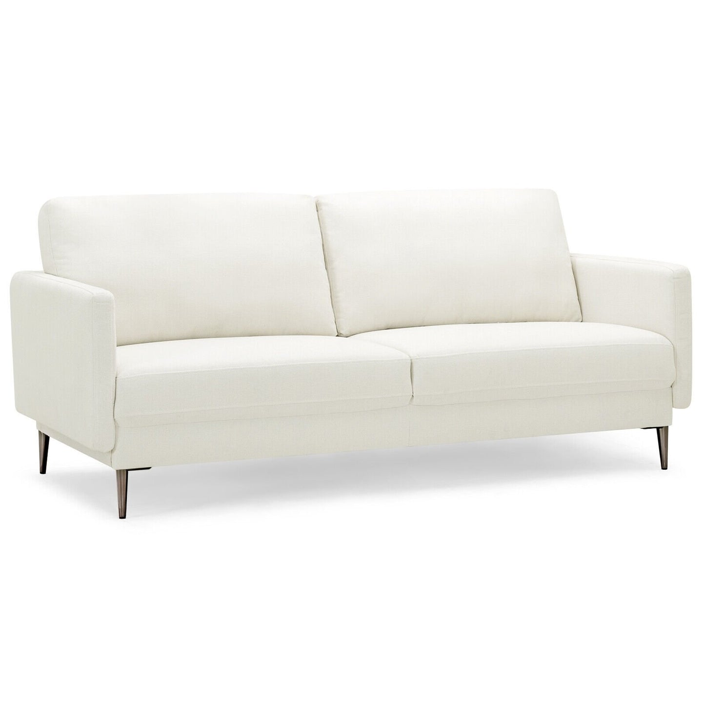 Modern Loveseat with Comfy Backrest Cushions, White Sofas & Loveseats   at Gallery Canada