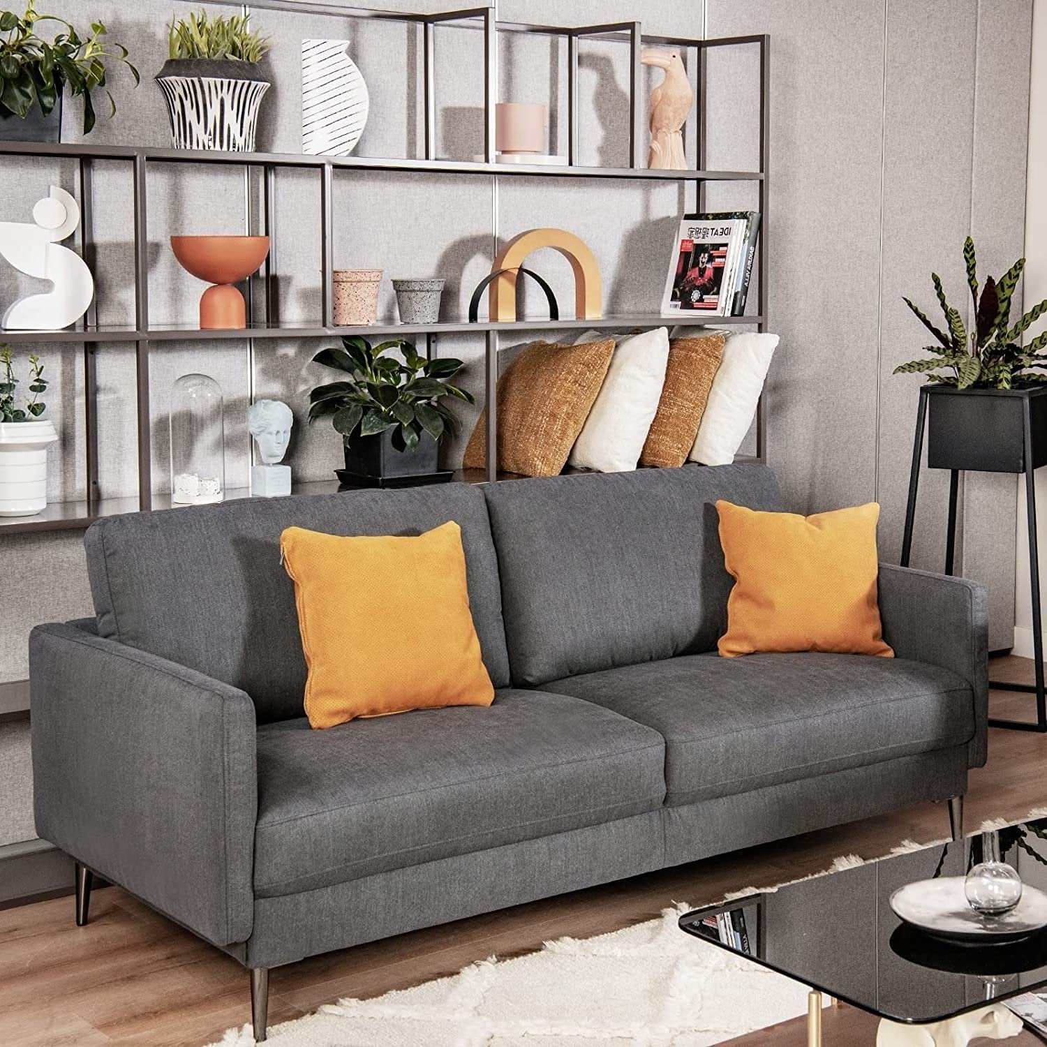 Modern Loveseat with Comfy Backrest Cushions, Gray Sofas & Loveseats   at Gallery Canada