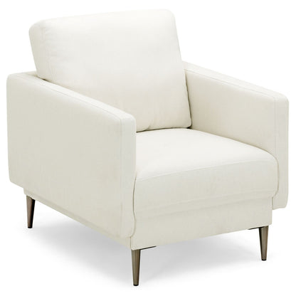 Modern Upholstered Accent Chair with Removable Backrest Cushion, White Sofas & Loveseats   at Gallery Canada