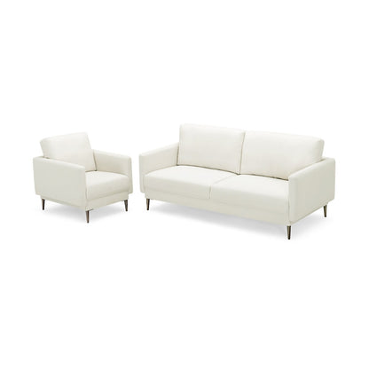 Modern Upholstered Accent Chair with Removable Backrest Cushion, White Sofas & Loveseats   at Gallery Canada