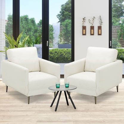 Modern Upholstered Accent Chair with Removable Backrest Cushion, White Sofas & Loveseats   at Gallery Canada