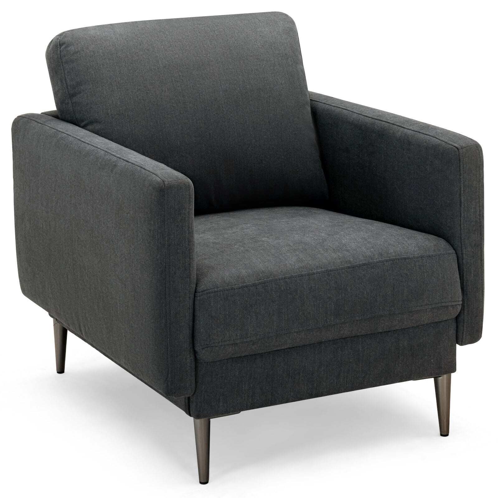 Modern Upholstered Accent Chair with Removable Backrest Cushion, Gray Sofas & Loveseats   at Gallery Canada