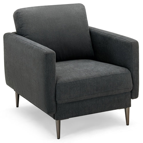 Modern Upholstered Accent Chair with Removable Backrest Cushion, Gray