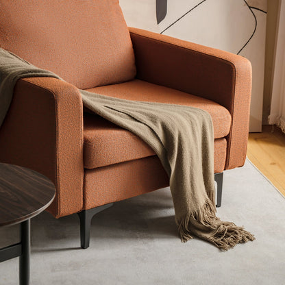 Modern Accent Armchair with Side Storage Pocket, Orange Accent Chairs   at Gallery Canada