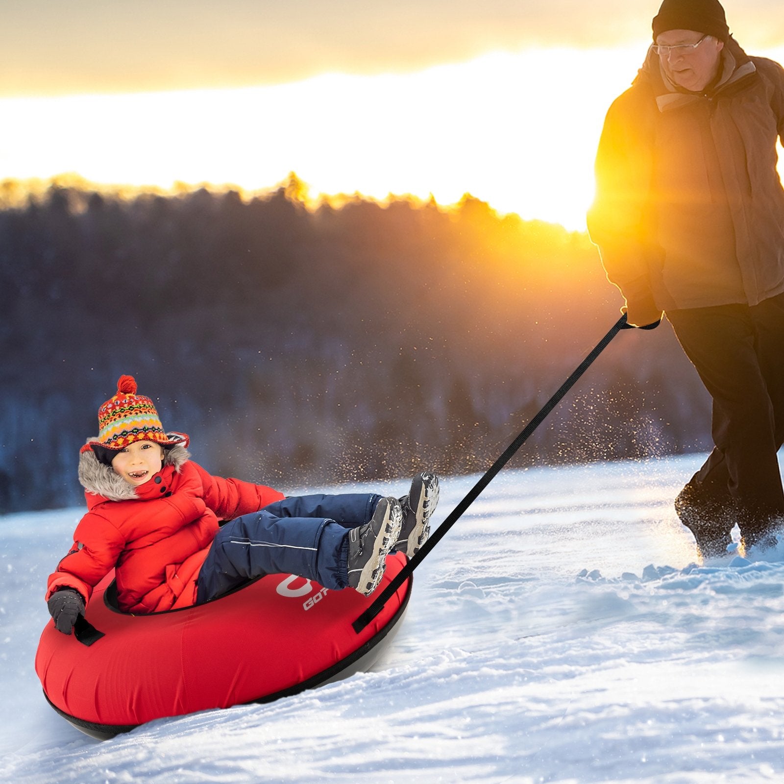 40" Inflatable Snow Sled for Kids and Adults, Red Winter Sports & Activities   at Gallery Canada