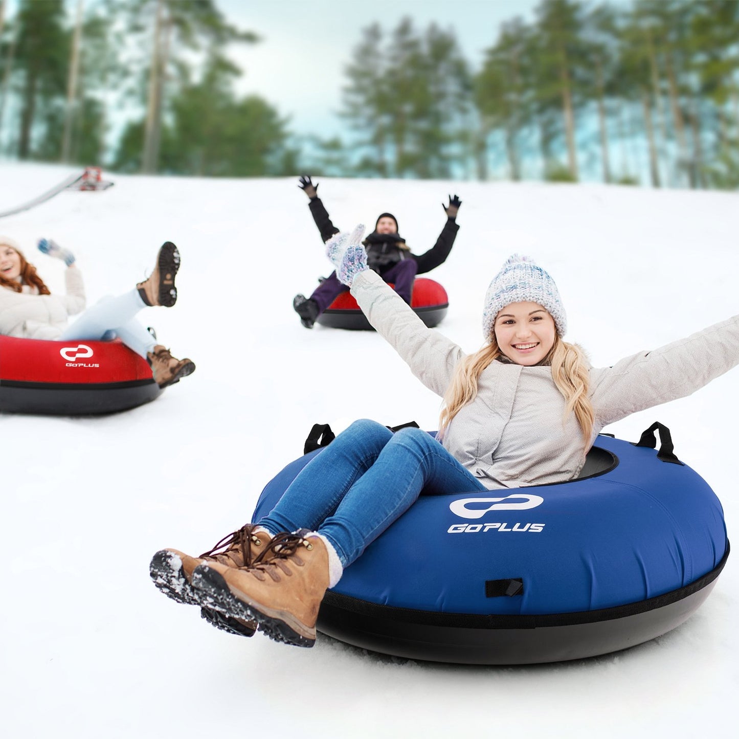 40" Inflatable Snow Sled for Kids and Adults, Blue Winter Sports & Activities   at Gallery Canada