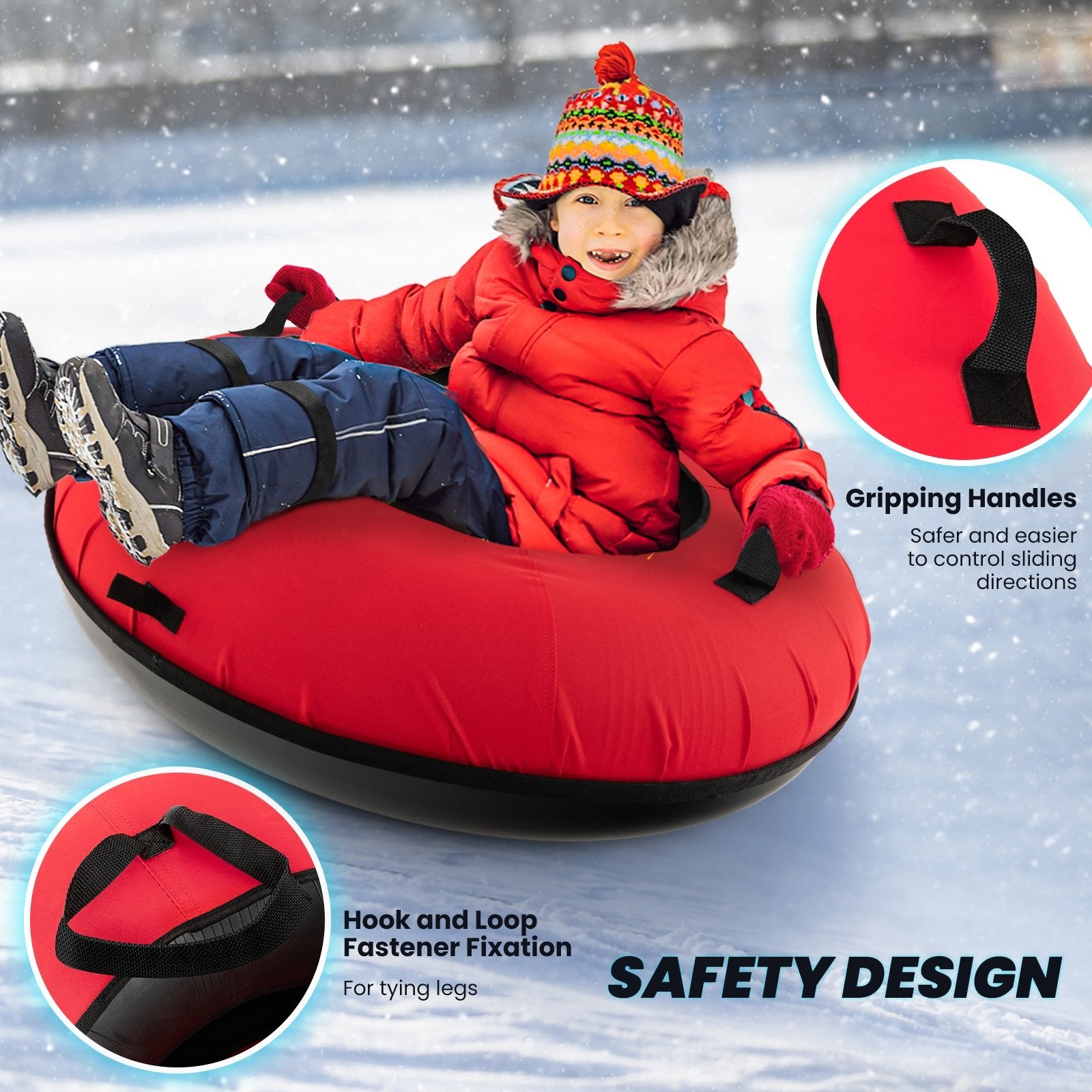 40" Inflatable Snow Sled for Kids and Adults, Red Winter Sports & Activities   at Gallery Canada