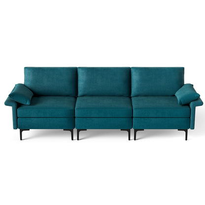 Large 3-Seat Sofa Sectional with Metal Legs for 3-4 people, Turquoise Sofas & Loveseats   at Gallery Canada