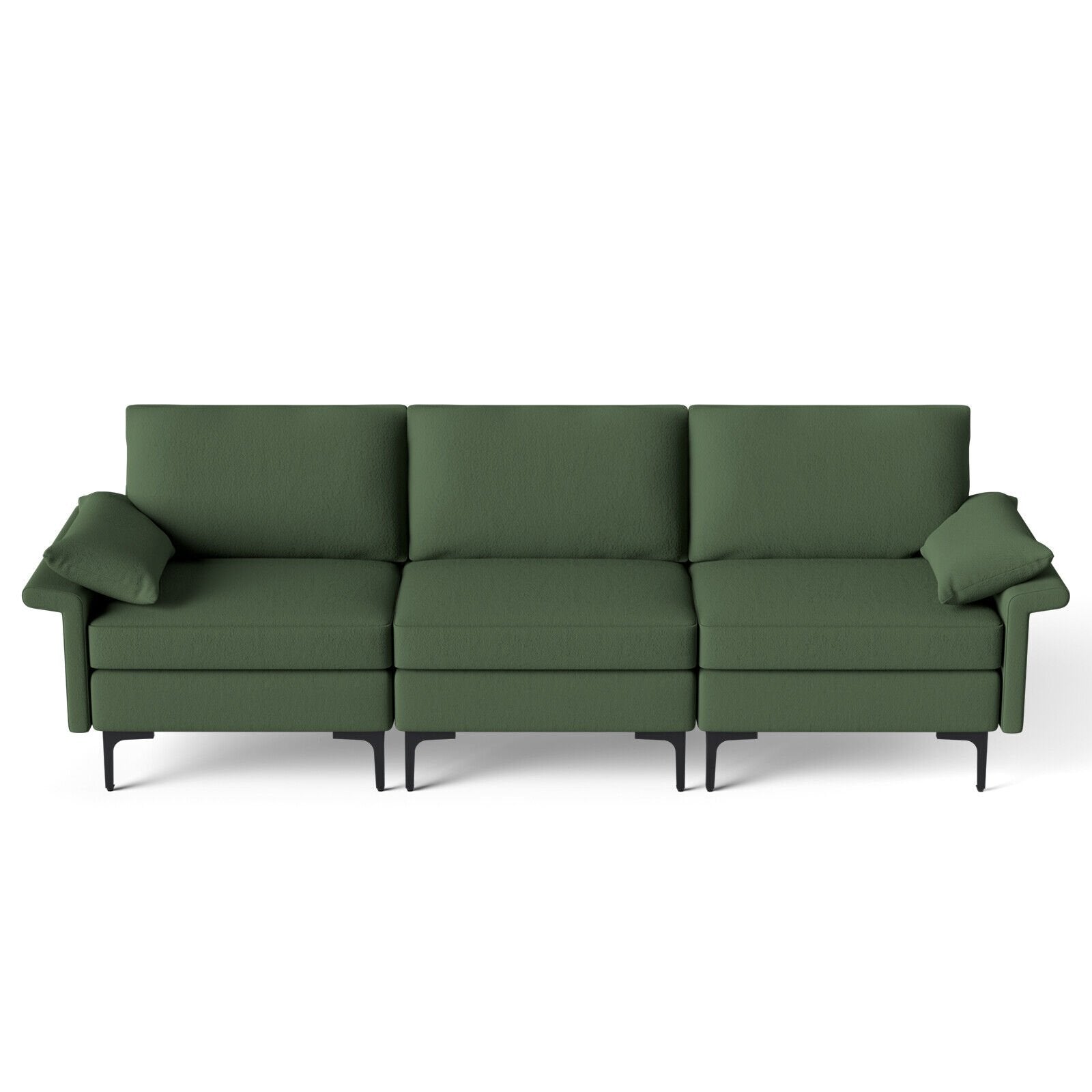 Large 3-Seat Sofa Sectional with Metal Legs for 3-4 people, Army Green Sofas & Loveseats   at Gallery Canada