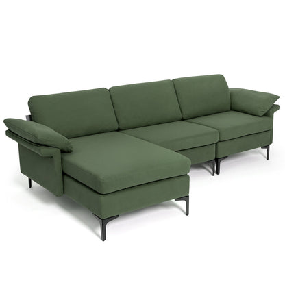 Extra Large Modular L-shaped Sectional Sofa with Reversible Chaise for 4-5 People, Army Green Sofas & Loveseats   at Gallery Canada