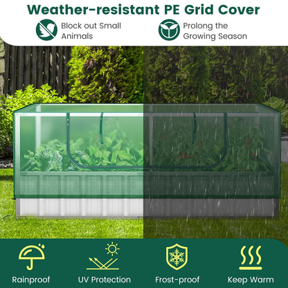 Galvanized Raised Garden Bed with Greenhouse Cover, Green Greenhouses   at Gallery Canada