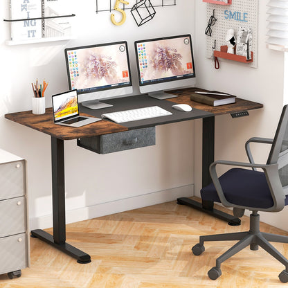 Height Adjustable Electric Standing Desk with USB Charging Port, Black Standing Desks   at Gallery Canada