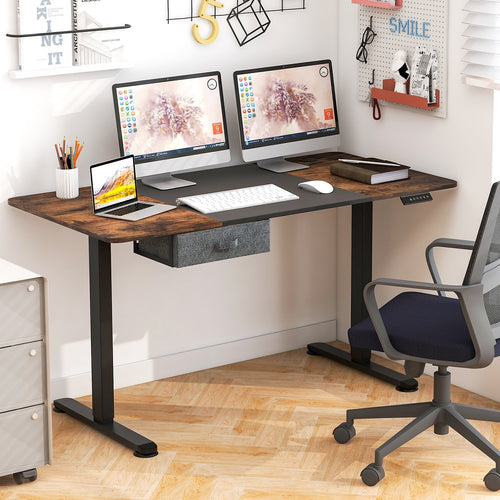 Height Adjustable Electric Standing Desk with USB Charging Port, Black