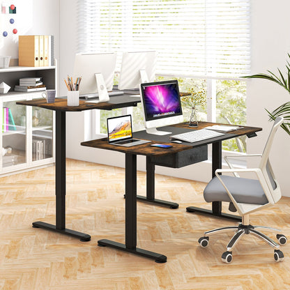 Height Adjustable Electric Standing Desk with USB Charging Port, Black Standing Desks   at Gallery Canada