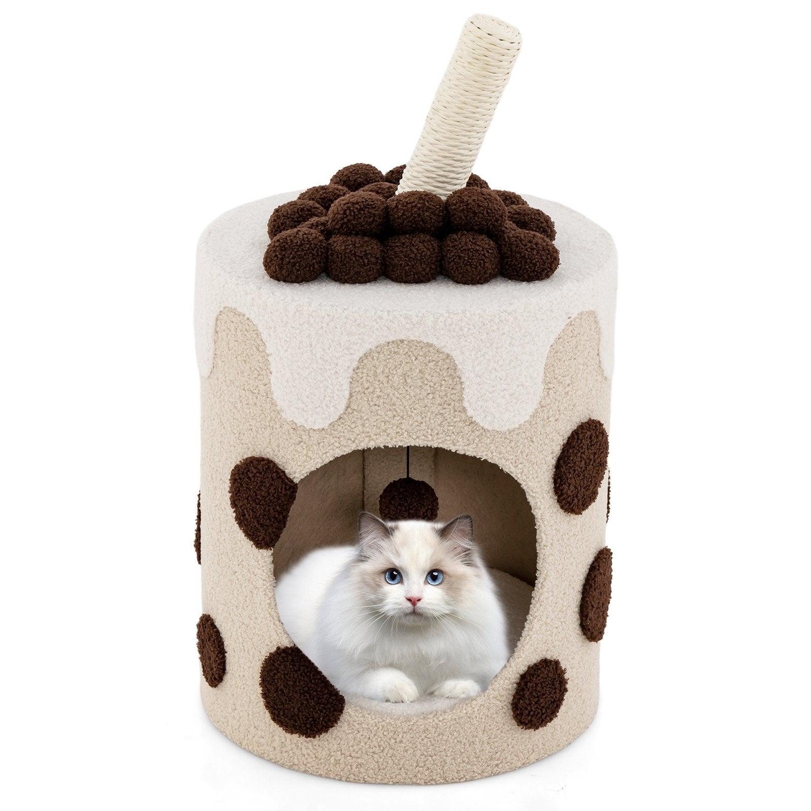 Bubble Tea Cat Tree Tower with Scratching Post, Coffee Cat Trees Condos & Scratchers   at Gallery Canada