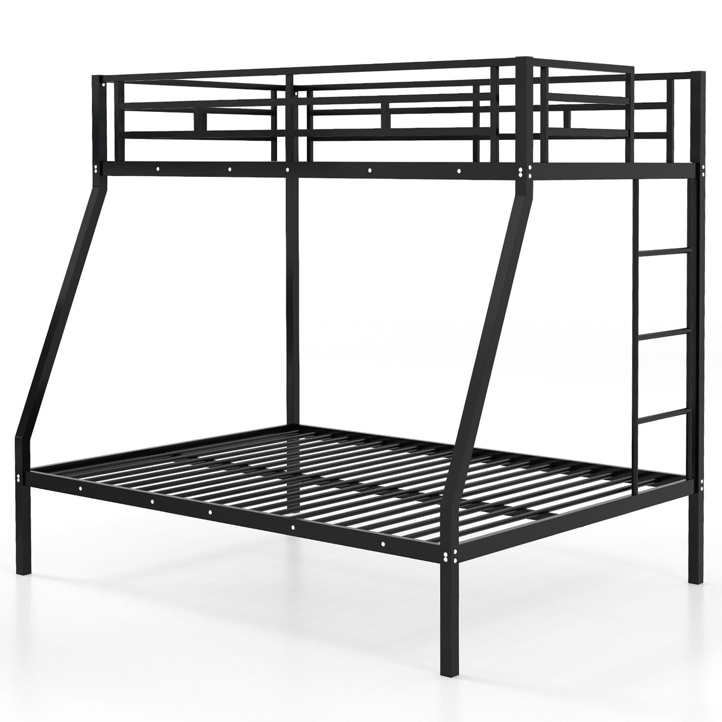 Space-saving Metal Slatted Bed Frame for Teens and Adults Noise-free No Box Spring Needed, Black Bunk Bed Frame   at Gallery Canada