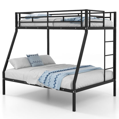 Space-saving Metal Slatted Bed Frame for Teens and Adults Noise-free No Box Spring Needed, Black Bunk Bed Frame   at Gallery Canada