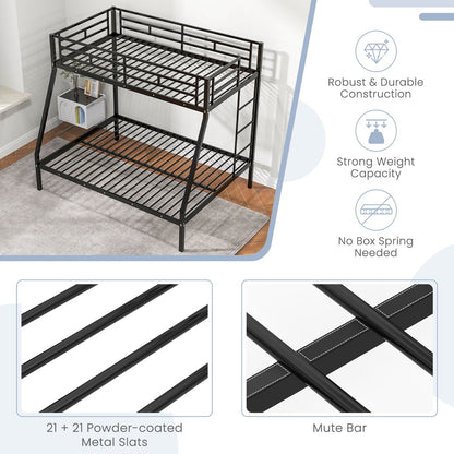 Space-saving Metal Slatted Bed Frame for Teens and Adults Noise-free No Box Spring Needed, Black Bunk Bed Frame   at Gallery Canada