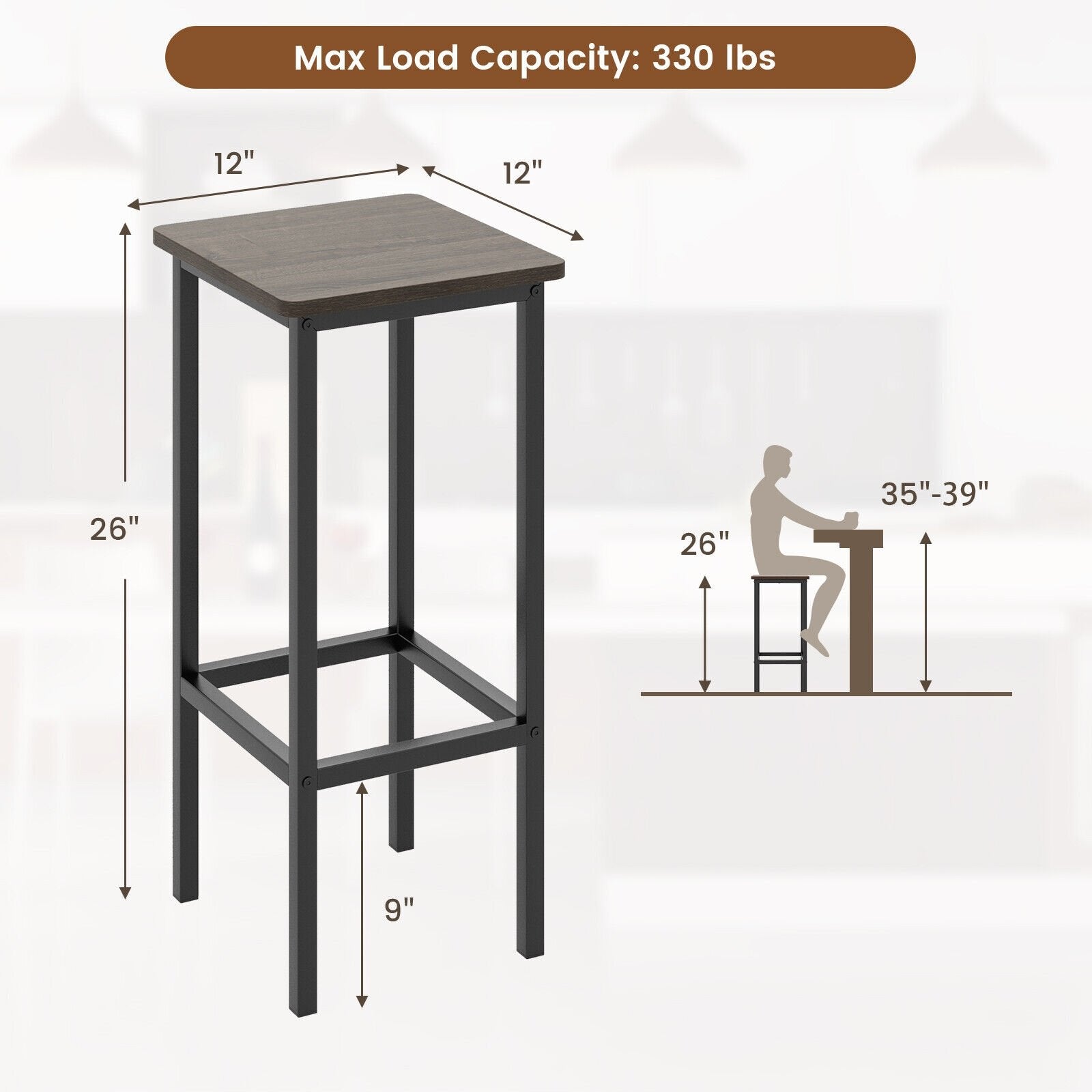 Set of 4 Bar Stool Set 26