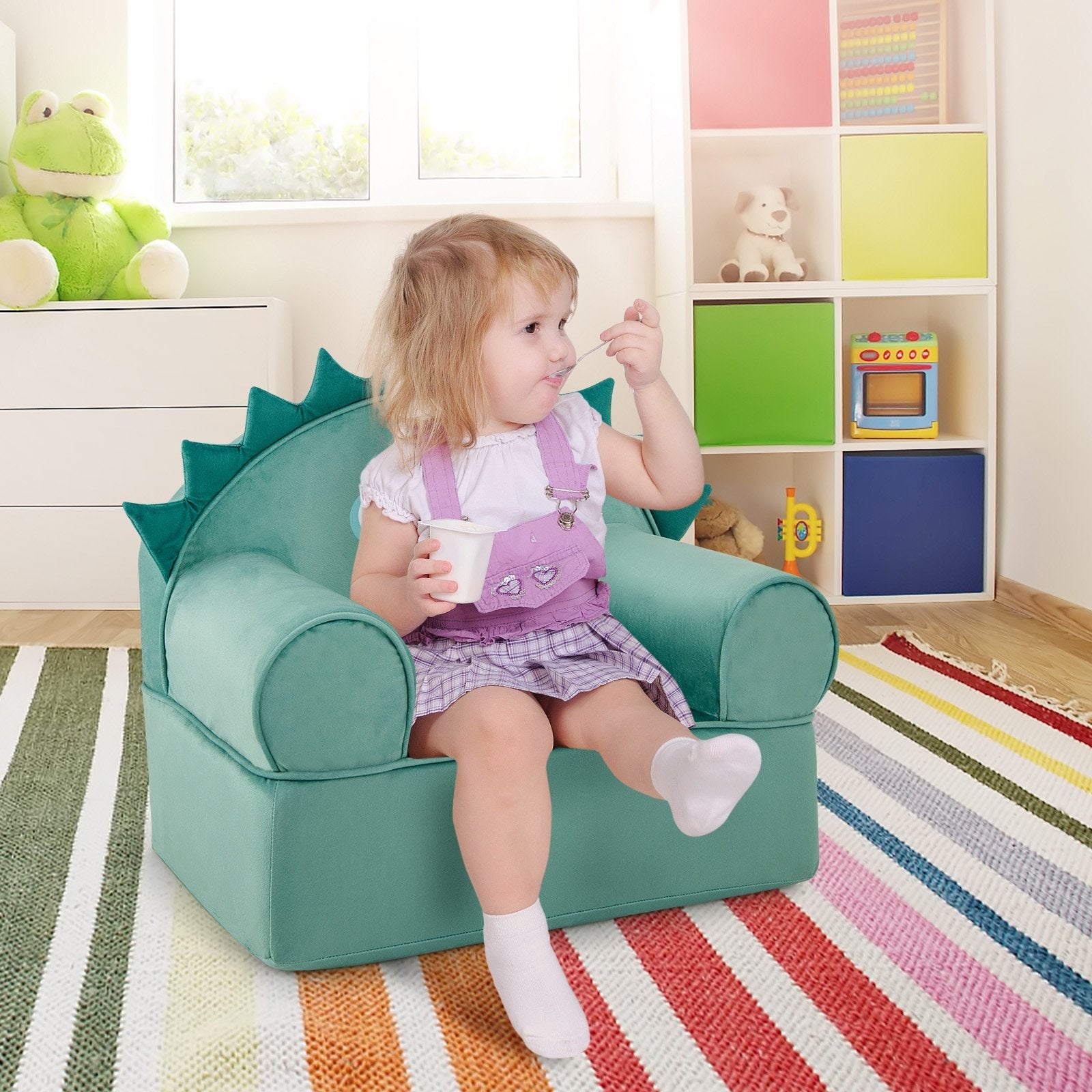 Original Kids Sofa with Armrest and Thick Cushion, Green Kids Chairs & Seating   at Gallery Canada