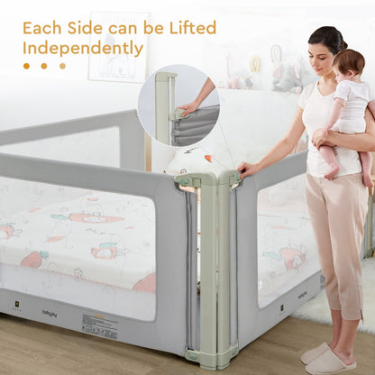 Bed Rail Guard for Toddlers Kid with Adjustable Height and Safety Lock-70 inch, Gray Bed Rails   at Gallery Canada