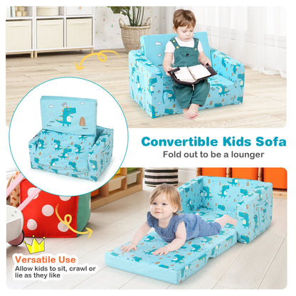 Kids Recliner Sofa Converts to Sleeper Bed for Boys Girls, Blue Kids Chairs & Seating   at Gallery Canada