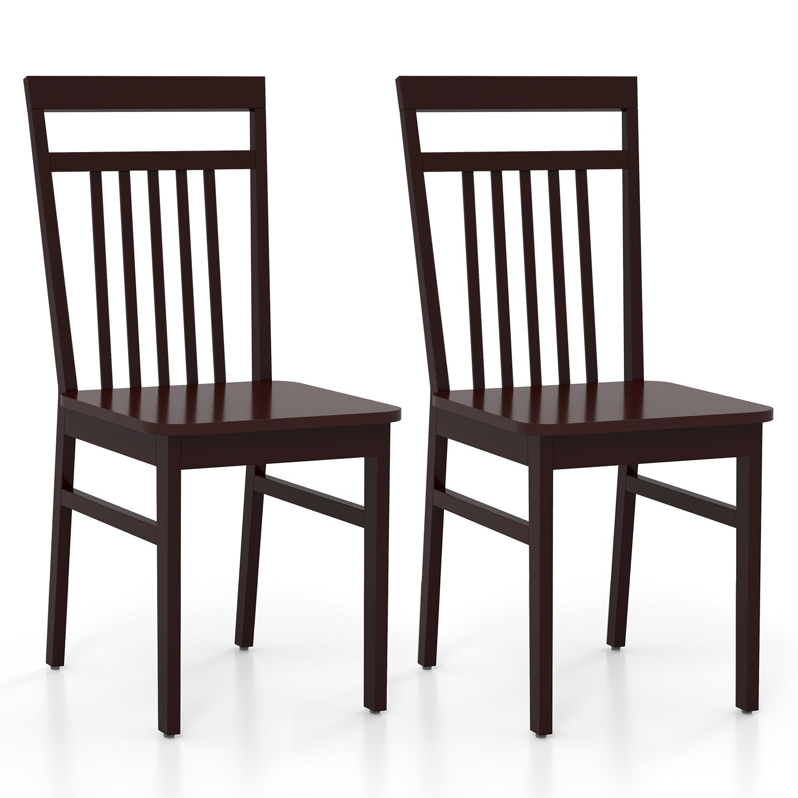 Set of 2 Farmhouse Dining Chair with Slanted High Backrest, Coffee Dining Chairs   at Gallery Canada