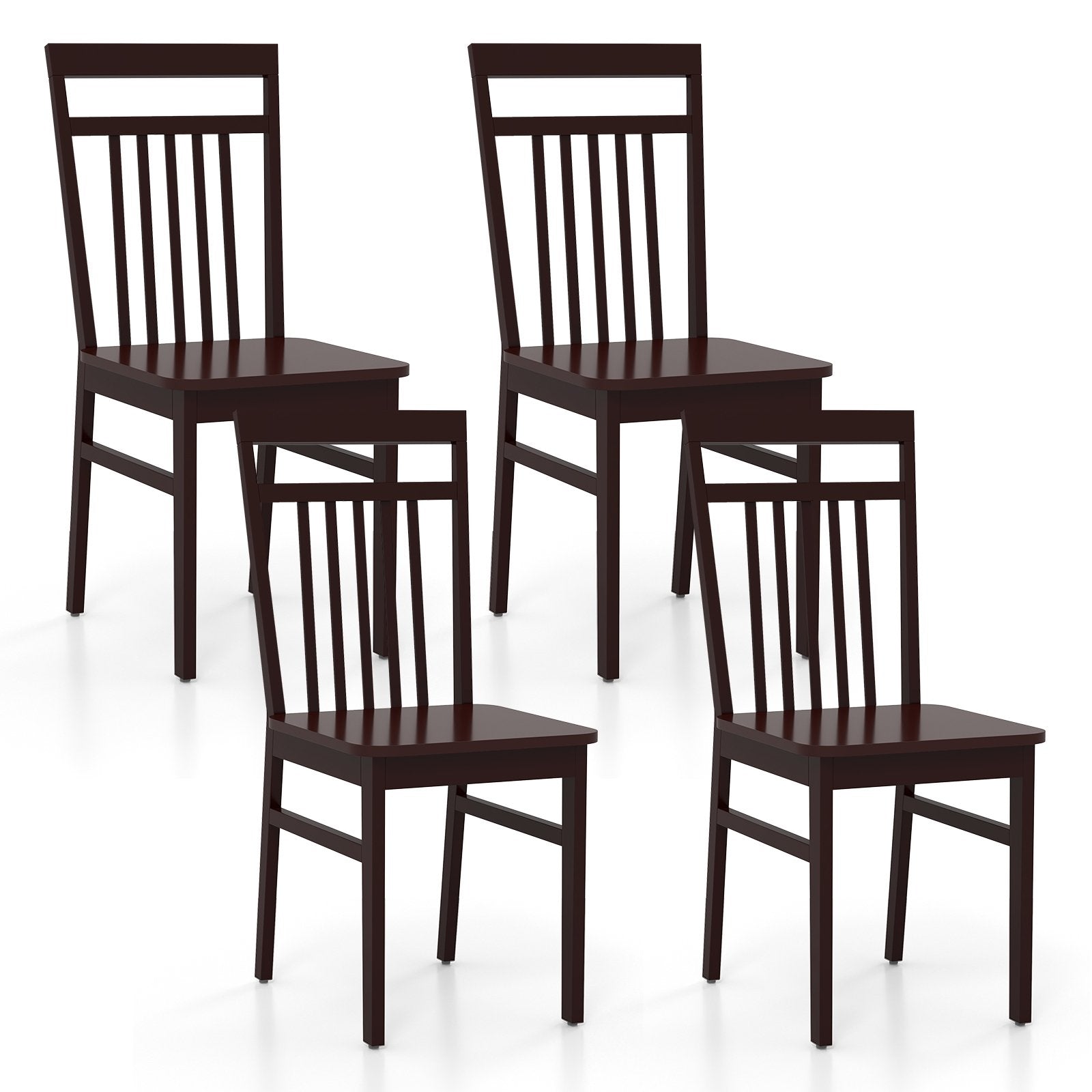 Set of 2 Farmhouse Dining Chair with Slanted High Backrest, Coffee Dining Chairs   at Gallery Canada