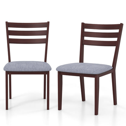 Set of 2 Upholstered Armless Kitchen Chair with Solid Rubber Wood Frame, Coffee Dining Chairs   at Gallery Canada