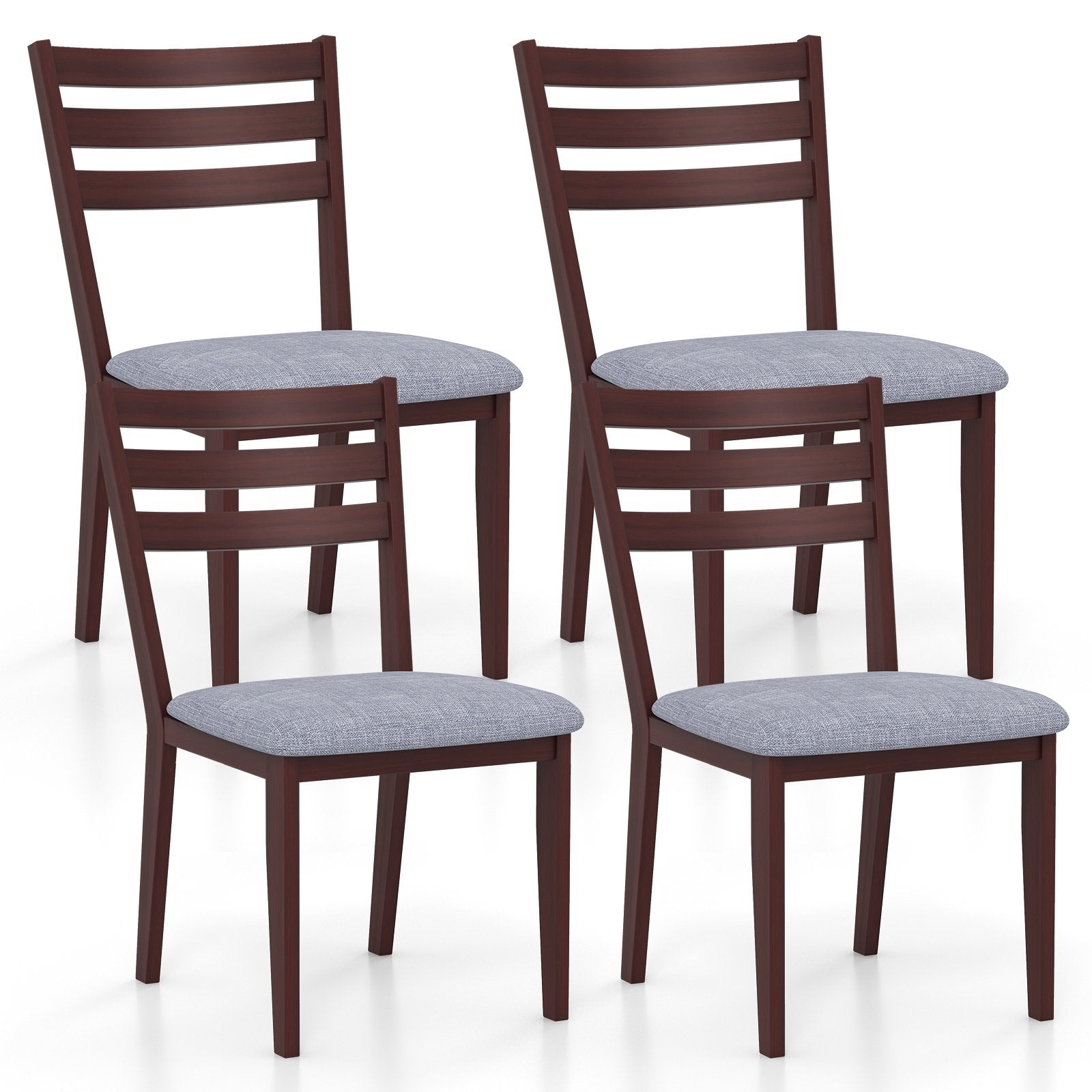 Set of 2 Upholstered Armless Kitchen Chair with Solid Rubber Wood Frame, Coffee Dining Chairs   at Gallery Canada