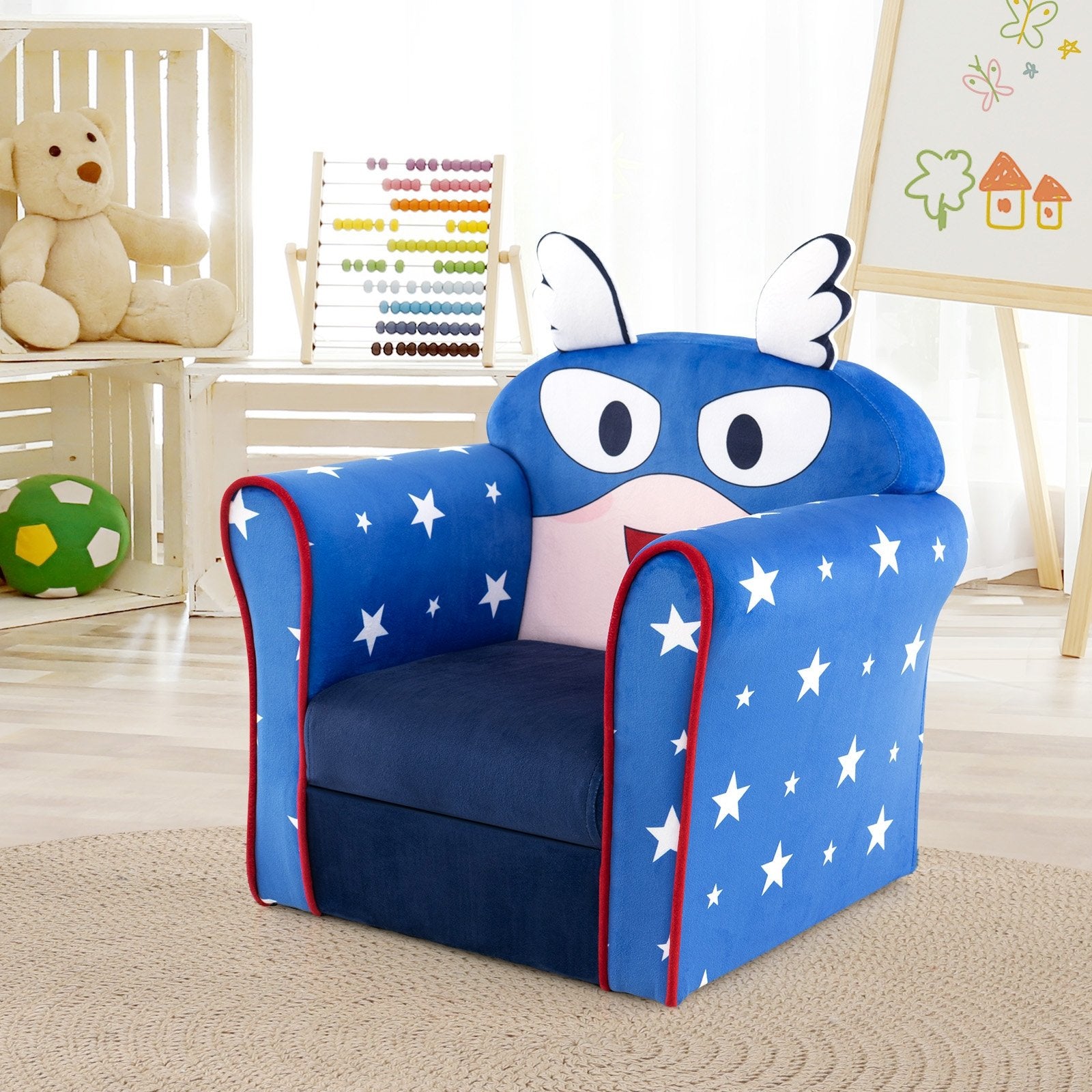 Original Kids Sofa with Armrest and Thick Cushion, Blue Kids Chairs & Seating   at Gallery Canada