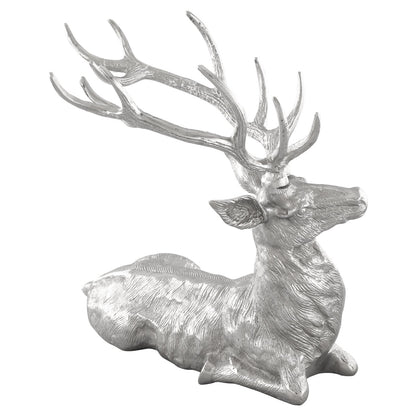 Standing Reindeer Statue Aluminum Deer Sculpture for Indoors Christmas Decor, Silver Christmas Decor & Accessories   at Gallery Canada